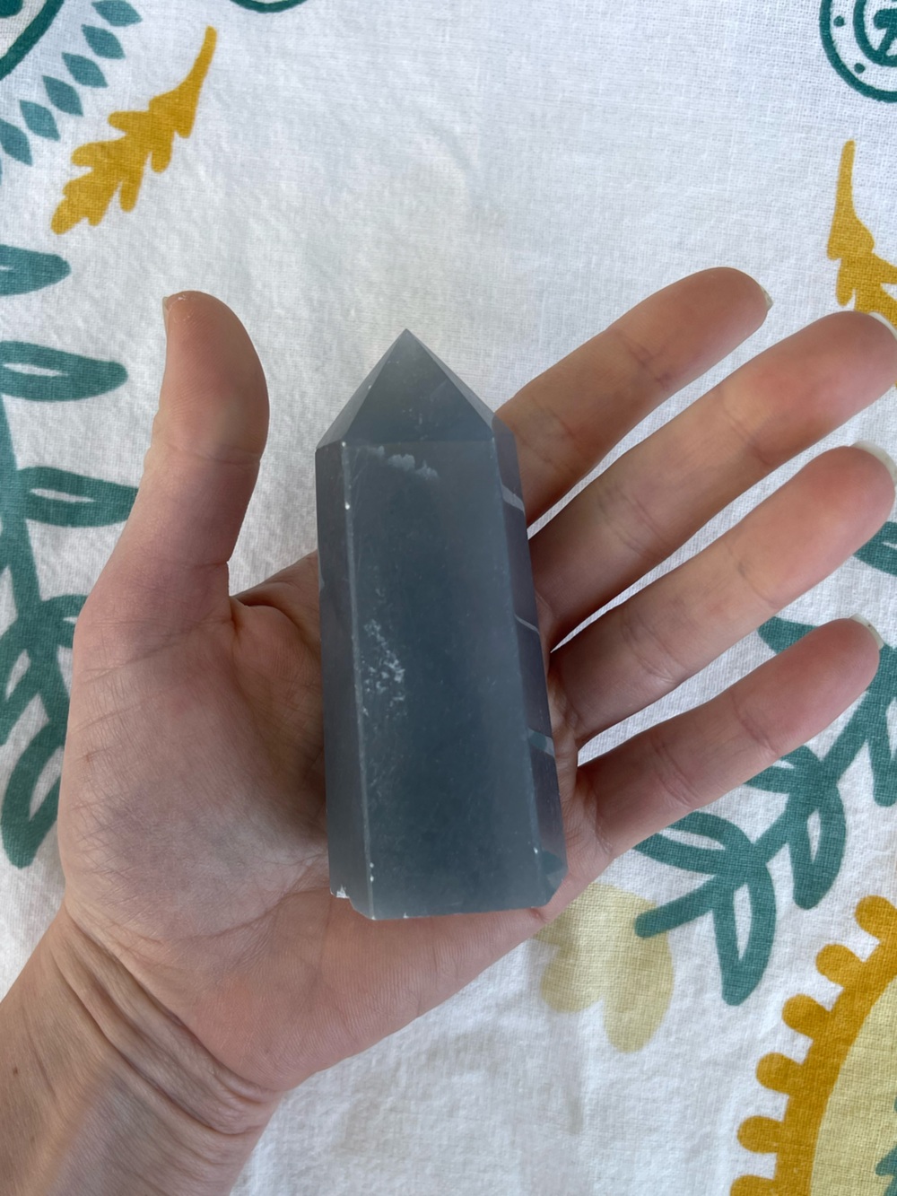 Blue Anhydrite Crystal Point Tower - Picture 3 of 3